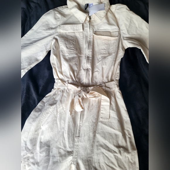 NWT Denim boiler suit In Off-White/ Cream - Picture 14 of 14